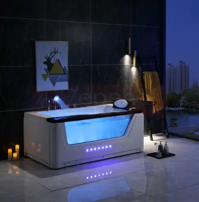 Wanna z hydromasażem EBX-1002 prostokątna LEWA 170cmx90cmx68cm z podgrzewaczem+pilot