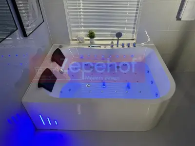 Wanna z hydromasażem LS-7001 PRAWA prostokątna 170cmx120cmx56cm 2-osobowa chromoterapia z podgrzewaczem