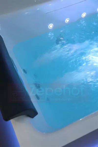 Wanna z hydromasażem EB-185 prostokątna 170cmx85cmx58cm DYSZE OBROTOWE, MASAŻ KARKU, WODOSPADY, PILOT