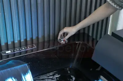 Czarna wanna z hydromasażem EBB-D871 prostokątna 180cmx100cmx65cm DYSZE OBROTOWE, MASAŻ KARKU, WODOSPADY, PILOT
