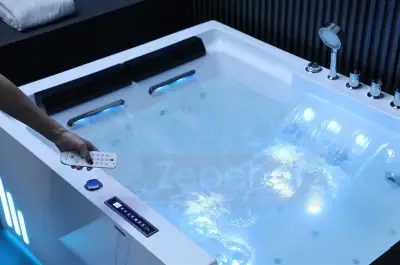 Wanna z hydromasażem EB-D628 L prostokątna 184cmx119cmx62cm 2+2 DYSZE OBROTOWE, MASAŻ KARKU, WODOSPAD, PILOT