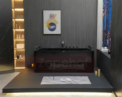 Czarna Wanna z hydromasażem EB-869 prostokątna 180cmx88cmx65cm MASAŻ DŁONI HIT!