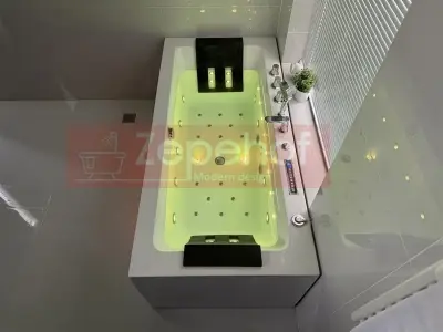 Wanna z hydromasażem CL-3251 prostokątna 170cmx80cmx58cm chromoterapia z podgrzewaczem