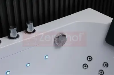 Wanna z hydromasażem EB-802 prostokątna 150cmx75cmx61cm DYSZE OBROTOWE, WODOSPADY, PILOT