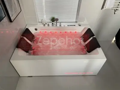 Wanna z hydromasażem C-505 2+2 prostokątna 170cmx120cmx59cm WODOSPAD chromoterapia