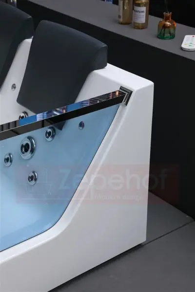 Wanna z hydromasażem EB-7065 prostokątna 180cmx120cmx59cm DYSZE OBROTOWE NA PLECY, WODOSPAD, PILOT