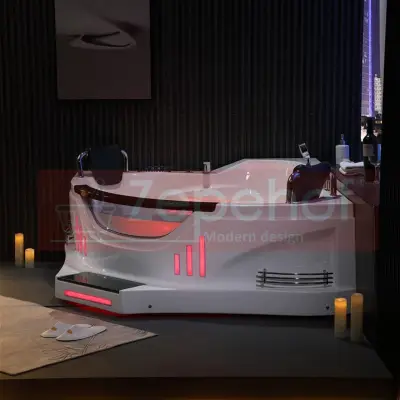 Wanna narożna z hydromasażem BS-608B 155cmx155cmx57cm DYSZE OBROTOWE+pilot