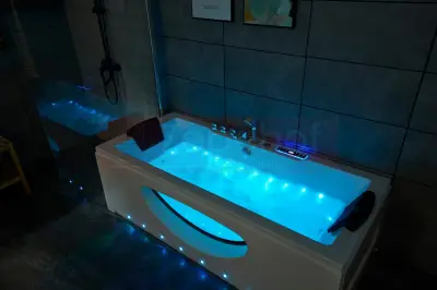 Wanna z hydromasażem LS-5010 prostokątna 180cmx80cmx57cm chromoterapia z podgrzewaczem