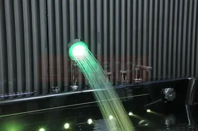 Czarna wanna z hydromasażem EBS-185 prostokątna 170cmx85cmx58cm DYSZE OBROTOWE, MASAŻ KARKU, WODOSPADY, PILOT