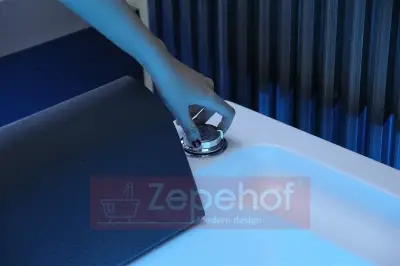Wanna z hydromasażem EB-D873 PRAWA prostokątna 185cmx120cmx65cm 2 DYSZE OBROTOWE, MASAŻ KARKU, WODOSPADY, PILOT
