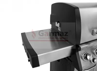 Grill gazowy Garmaz Premium Line MOC 24kW 6+1 palników + opiekacz + rożen elektryczny M61A65-SB-BB pokrętła LED