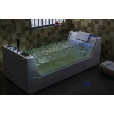 Wanna z hydromasażem C-3210 prostokątna 180cmx80cmx58cm+podgrzewacz