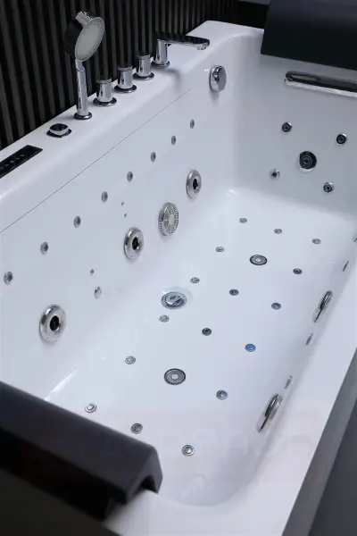 Wanna z hydromasażem EB-185 weiß prostokątna 170cmx85cmx58cm DYSZE OBROTOWE, MASAŻE KARKU, WODOSPADY, PILOT