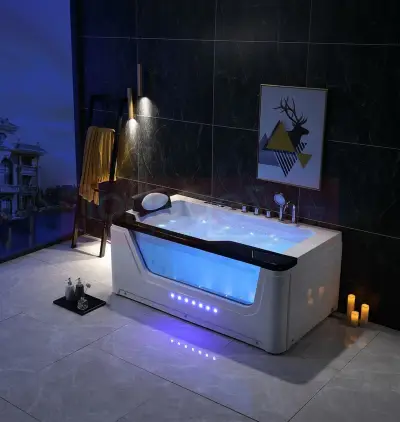 Wanna z hydromasażem EB-002 prostokątna PRAWA 170cmx90cmx68cm z podgrzewaczem+pilot