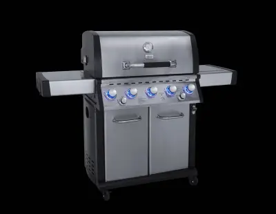 Grill gazowy Garmaz Premium Line MOC 24kW 6+1 palników + opiekacz + rożen elektryczny M61A65-SB-BB pokrętła LED