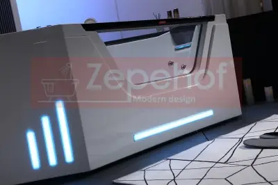 Wanna z hydromasażem BS-708 narożna 150cmx150cmx65cm + MASAŻ KARKU, DYSZE OBROTOWE+PILOT