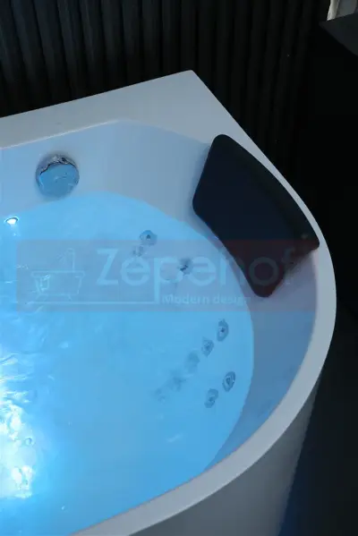 Wanna z hydromasażem EB-802 prostokątna 150cmx75cmx61cm DYSZE OBROTOWE, WODOSPADY, PILOT