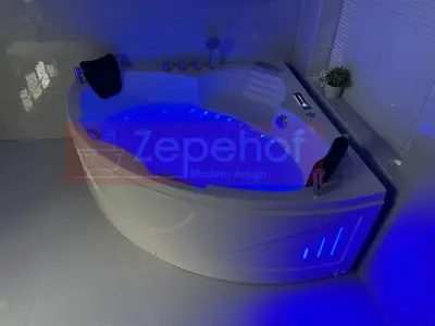 Wanna z hydromasażem C-3088 narożna 150cmx150cmx59cm chromoterapia podgrzewacz