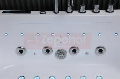 Wanna z hydromasażem EB-802 prostokątna 150cmx75cmx61cm DYSZE OBROTOWE, WODOSPADY, PILOT