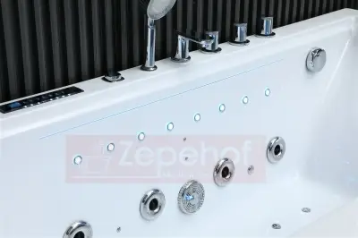 Wanna z hydromasażem BC-602 prostokątna 180cmx90cmx66cm DYSZE OBROTOWE, MASAŻ KARKU, WODOSPADY, PILOT
