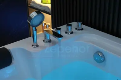 Wanna z hydromasażem K-700 dla 2-óch osób prostokątna 180cmx120cmx65cm DYSZE LEDOWE, PILOT