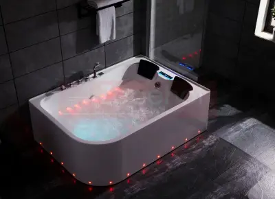 Wanna z hydromasażem LS-7001 LEWA prostokątna 170cmx120cmx56cm 2 osobowa chromoterapia z podgrzewaczem
