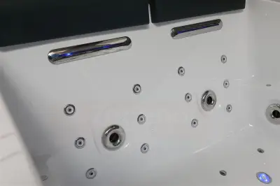 Wirujące dysze Wanna z hydromasażem EB-100 prostokątna 180cmx120cmx66cm Wodospad LED x 2+Ambiente z podgrzewaczem+pilot