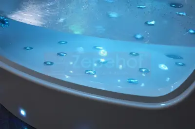 Wanna z hydromasażem LS-3320 narożna 140cmx140cmx59cm chromoterapia z podgrzewaczem