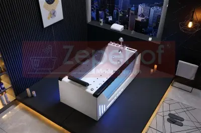 Wanna z hydromasażem BC-607 Weiß prostokątna 174cmx88cmx61cm +Ambiente z podgrzewaczem+pilot