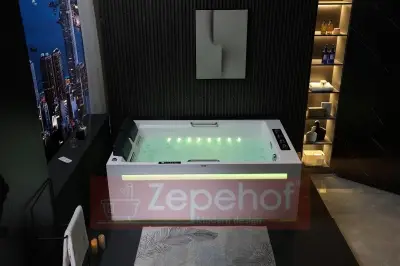 Wanna z hydromasażem EB-D873 PRAWA prostokątna 185cmx120cmx65cm 2 DYSZE OBROTOWE, MASAŻ KARKU, WODOSPADY, PILOT