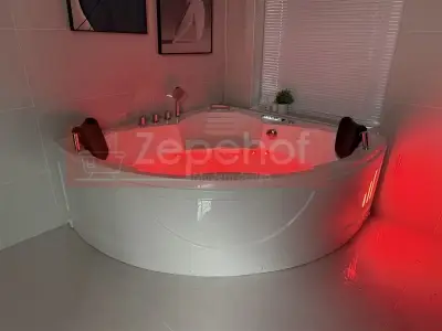 Wanna z hydromasażem C-3088 narożna 150cmx150cmx59cm chromoterapia podgrzewacz