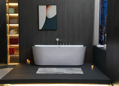 Wanna z hydromasażem EB-802 B prostokątna 170cmx80cmx61cm DYSZE OBROTOWE, PILOT