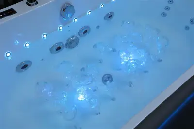 Wanna z hydromasażem EB-802 B prostokątna 150cmx75cmx60cm DYSZE OBROTOWE, PILOT