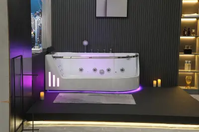 Dysze obrotowe Wanna z hydromasażem EB-373 R prostokątna 166cmx81cmx63cm prawa
