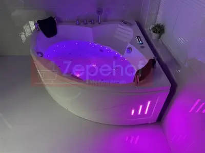 Wanna z hydromasażem C-3088 narożna 150cmx150cmx59cm chromoterapia podgrzewacz