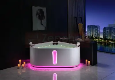 Wanna z hydromasażem EB-D025 narożna 140cmx140cmx60cm Ambiente z podgrzewaczem+pilot
