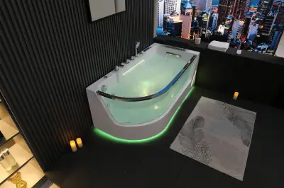 Dysze obrotowe Wanna z hydromasażem EB-373 L prostokątna 166cmx81cmx63cm lewa