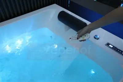 Wanna z hydromasażem K-700 dla 2-óch osób prostokątna 180cmx120cmx65cm DYSZE LEDOWE, PILOT
