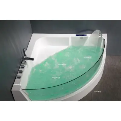 Wanna z hydromasażem C-3131 LED ZEWNĘTRZNY narożna 150cmx150cmx59cm chromoterapia