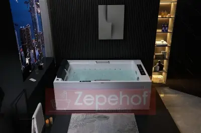 Wanna z hydromasażem EB-D873 PRAWA prostokątna 185cmx120cmx65cm 2 DYSZE OBROTOWE, MASAŻ KARKU, WODOSPADY, PILOT