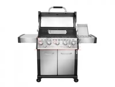 Grill gazowy Garmaz Premium Line MOC 24kW 6+1 palników + opiekacz + rożen elektryczny M61A65-SB-BB pokrętła LED