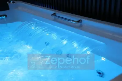 Wanna z hydromasażem EB-D873 PRAWA prostokątna 185cmx120cmx65cm 2 DYSZE OBROTOWE, MASAŻ KARKU, WODOSPADY, PILOT