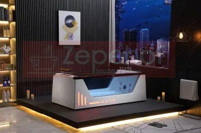 Wanna z hydromasażem BC-607 Weiß prostokątna 174cmx88cmx61cm +Ambiente z podgrzewaczem+pilot