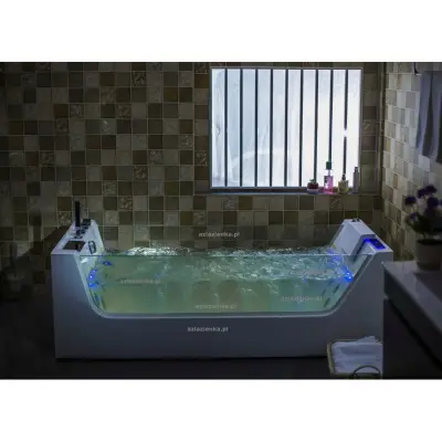 Wanna z hydromasażem C-3210 prostokątna 180cmx80cmx58cm+podgrzewacz
