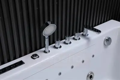 Wanna z hydromasażem EB-185 weiß prostokątna 170cmx85cmx58cm DYSZE OBROTOWE, MASAŻE KARKU, WODOSPADY, PILOT