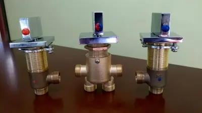 BATERIA NAWANNOWA ZAWÓR ZAWORY GŁOWICA KOMPLET 3 SZTUKI WANNA Z HYDROMASAŻ