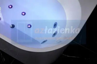 Wanna z hydromasażem LS-4470 170cmx80cmx58cm chromoterapia podgrzewacz