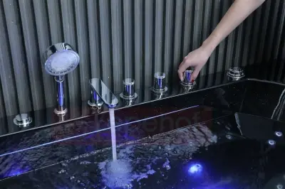 Czarna Wanna z hydromasażem EB-869 prostokątna 180cmx88cmx65cm MASAŻ DŁONI HIT!