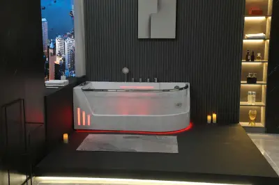 Dysze obrotowe Wanna z hydromasażem EB-373 R prostokątna 166cmx81cmx63cm prawa