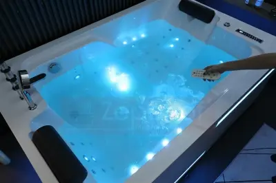 Wanna z hydromasażem K-700 dla 2-óch osób prostokątna 180cmx120cmx65cm DYSZE LEDOWE, PILOT
